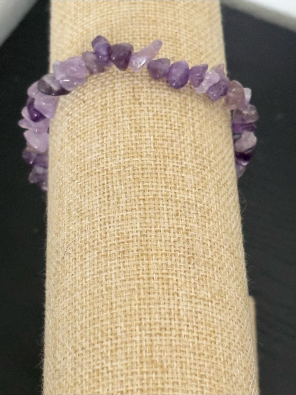 Handcrafted amethyst chips beaded bracelet